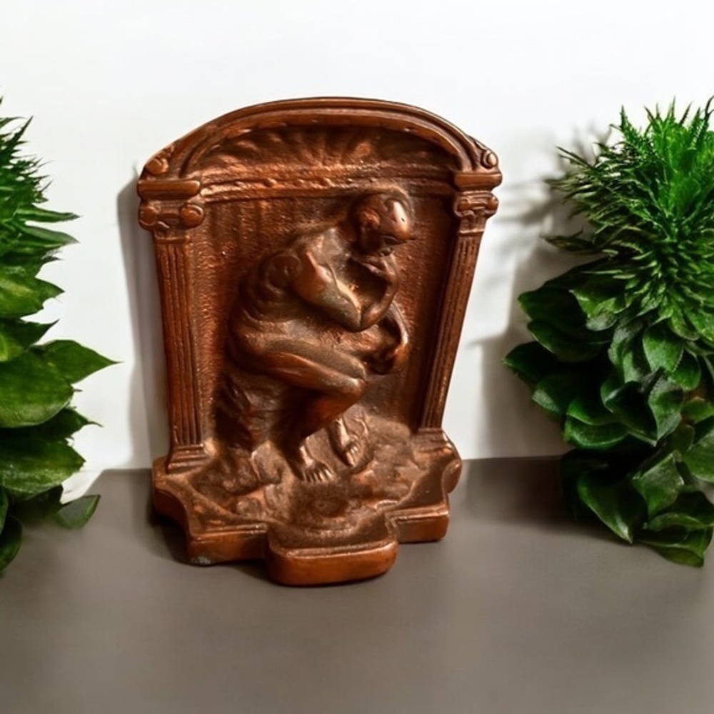 "The Thinker" by Rodin - Bookends -  Vintage bronze. Heavy. Book ends